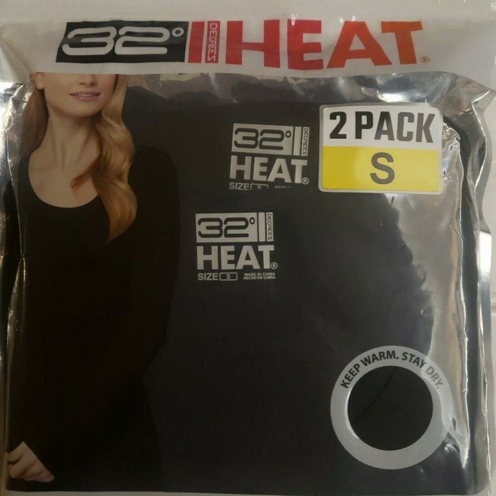 2 Pack 32 Degrees Women's Heat Scoop Neck Thermal